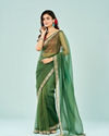 Mohey Women Emerald Enchantment Organza Saree