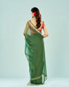Mohey Women Emerald Enchantment Organza Saree