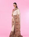 Mohey Women Elegant Cream Banarasi Saree