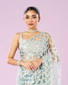 Mohey Women Ethereal Blue Net Saree