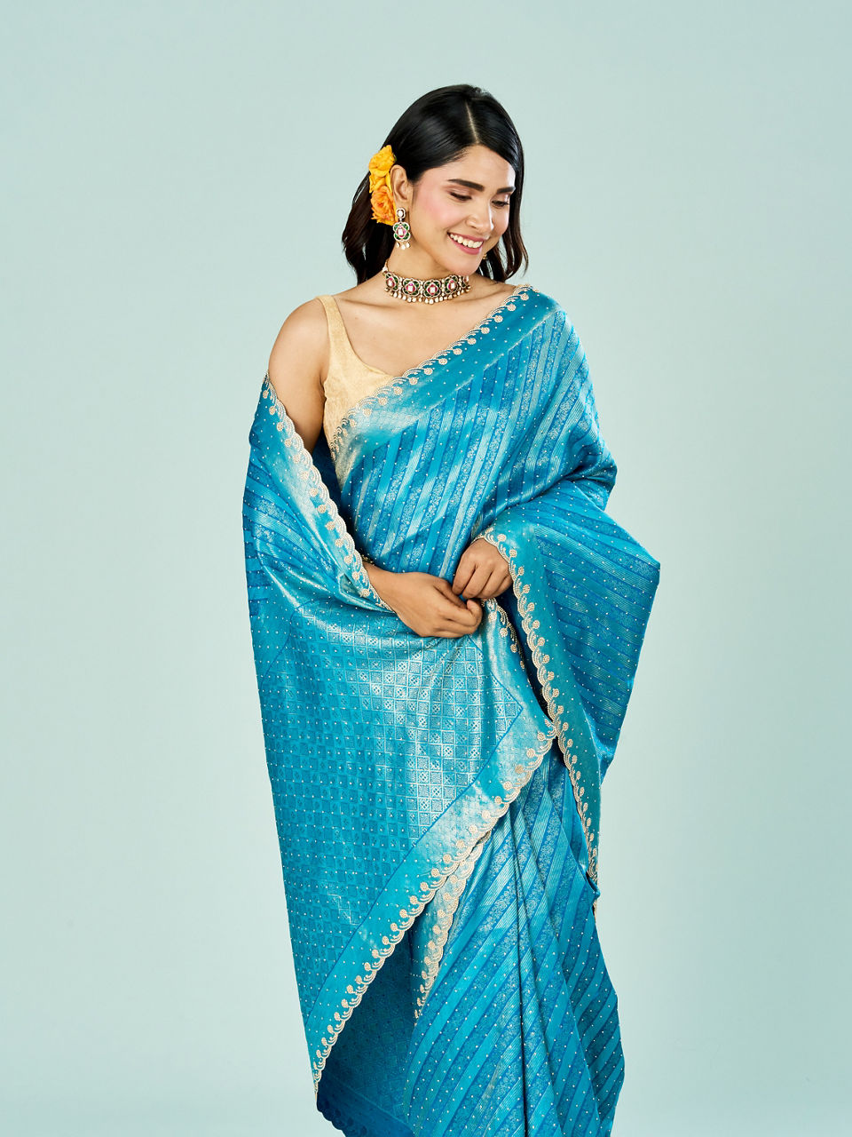Mohey Women Blue Elegance Saree