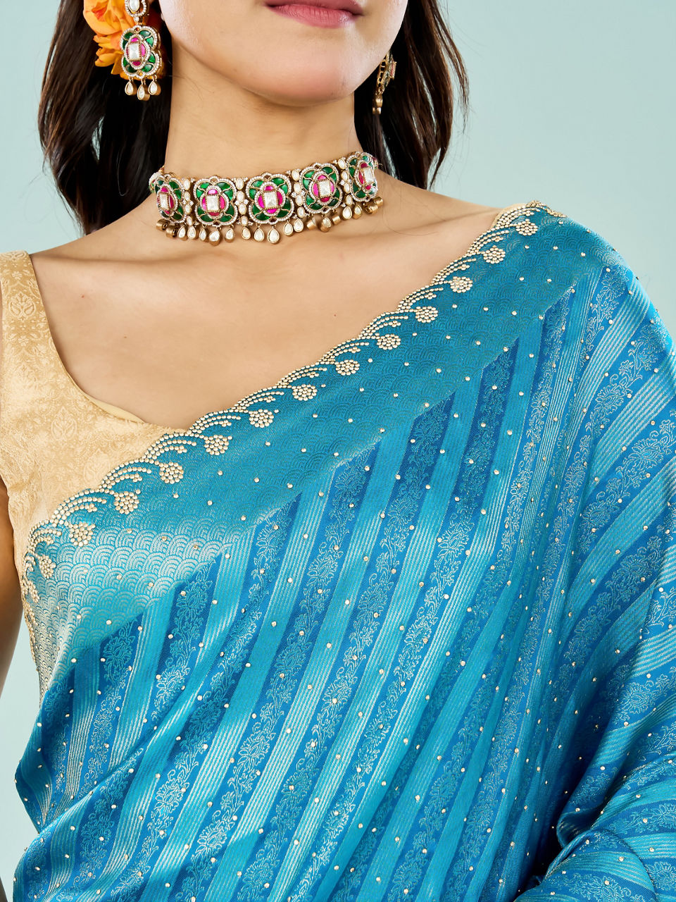 Mohey Women Blue Elegance Saree
