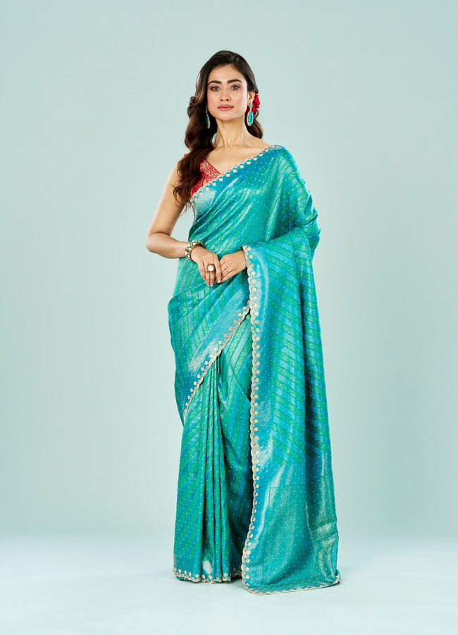 Mohey Women Festive Rama Green Elegance Saree