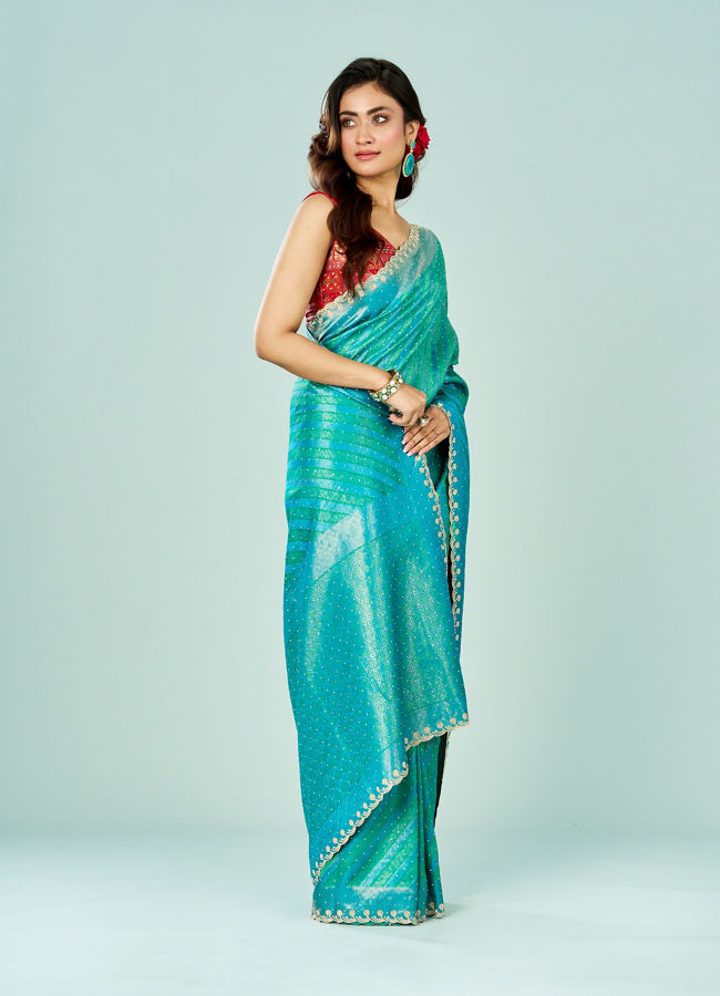 Mohey Women Festive Rama Green Elegance Saree