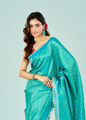 Mohey Women Festive Rama Green Elegance Saree