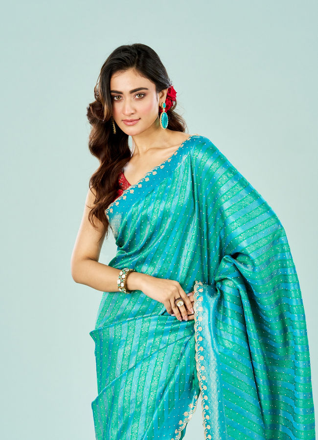 Mohey Women Festive Rama Green Elegance Saree