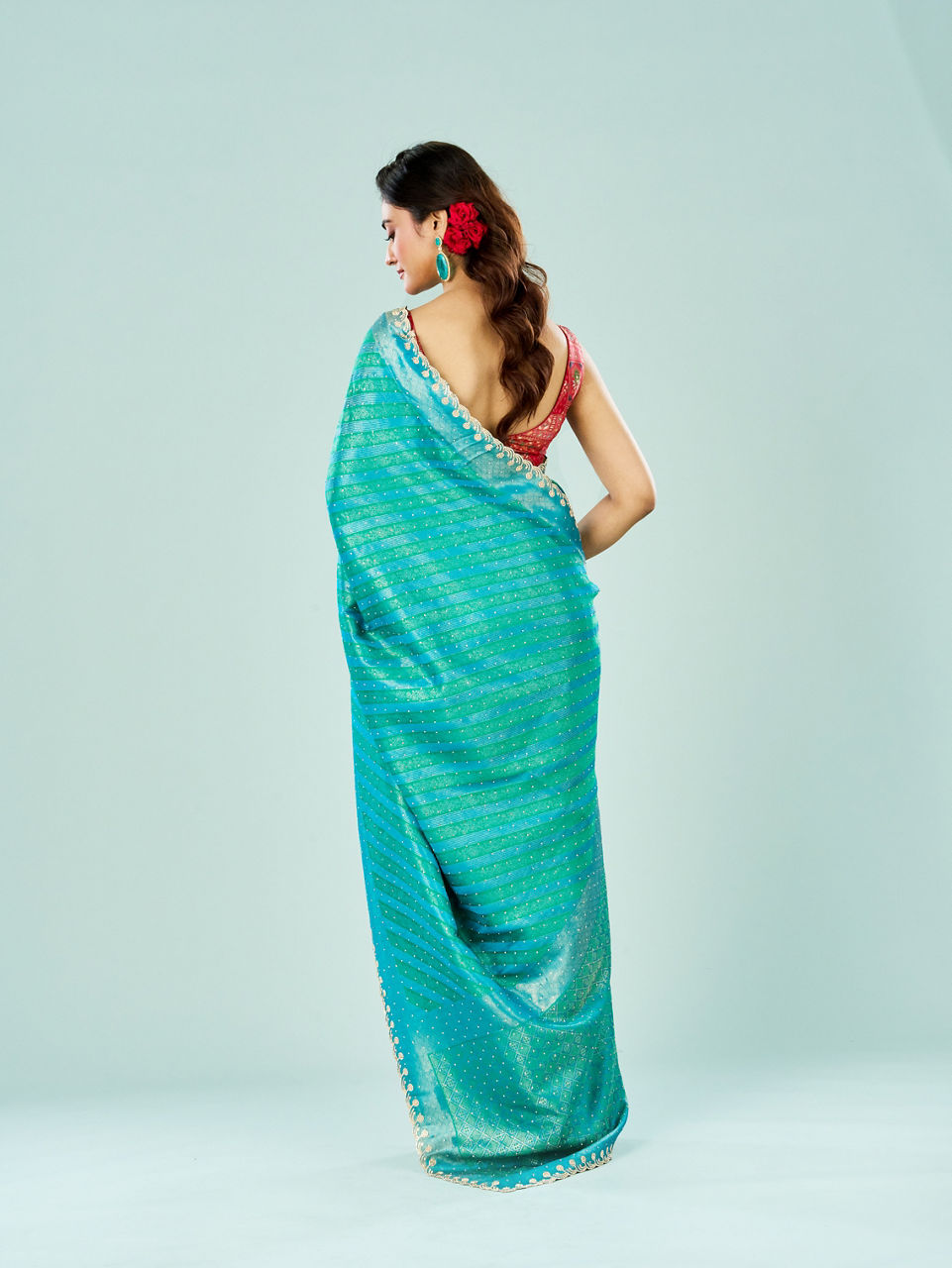 Mohey Women Festive Rama Green Elegance Saree