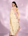 Mohey Women Enthralling Cream Organza Saree