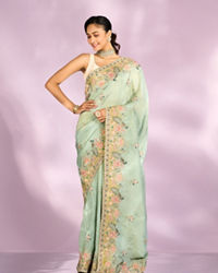 Mohey Women Sea Green Elegance Saree