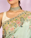 Mohey Women Sea Green Elegance Saree