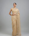 Beige Elegance Chinon Saree