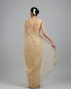 Mohey Women Beige Elegance Chinon Saree