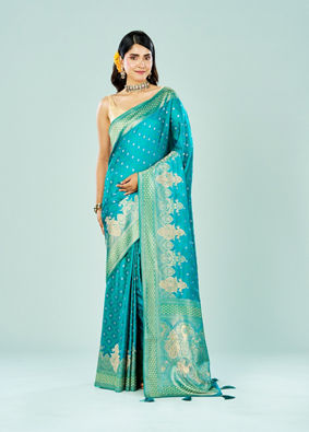 Mohey Women Elegance Defined Rama Green Saree