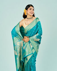 Mohey Women Elegance Defined Rama Green Saree