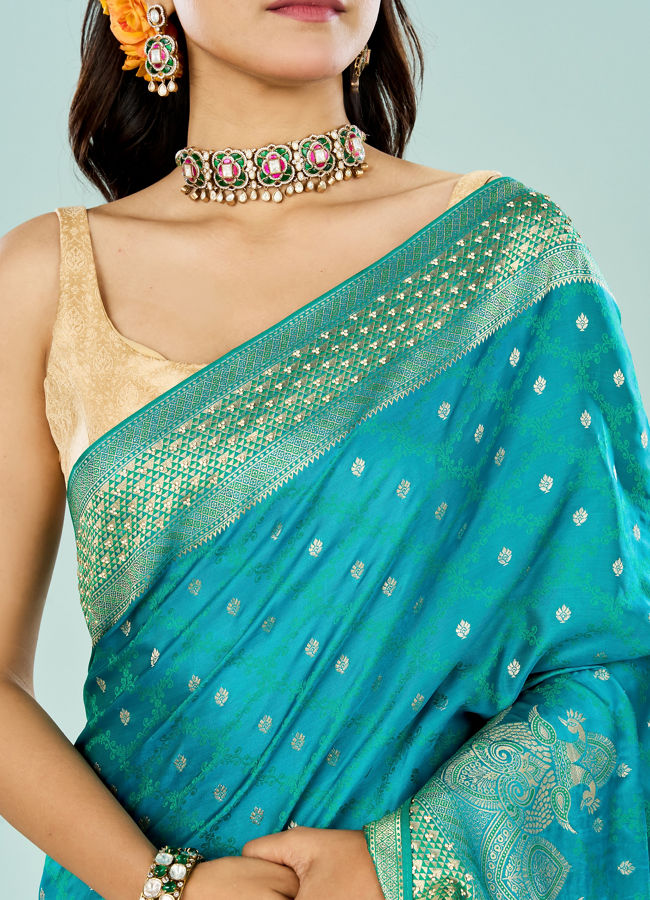 Mohey Women Elegance Defined Rama Green Saree