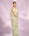 Mohey Women Pista Green Organza Saree
