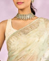 Mohey Women Pista Green Organza Saree