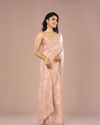 Mohey Women Peach Organza Festive Saree
