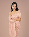 Mohey Women Peach Organza Festive Saree