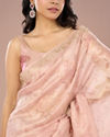 Mohey Women Peach Organza Festive Saree