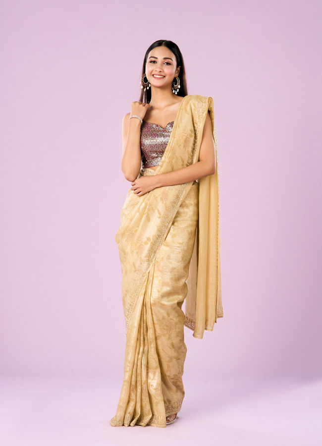 Mohey Women Sunshine Elegance Organza Saree