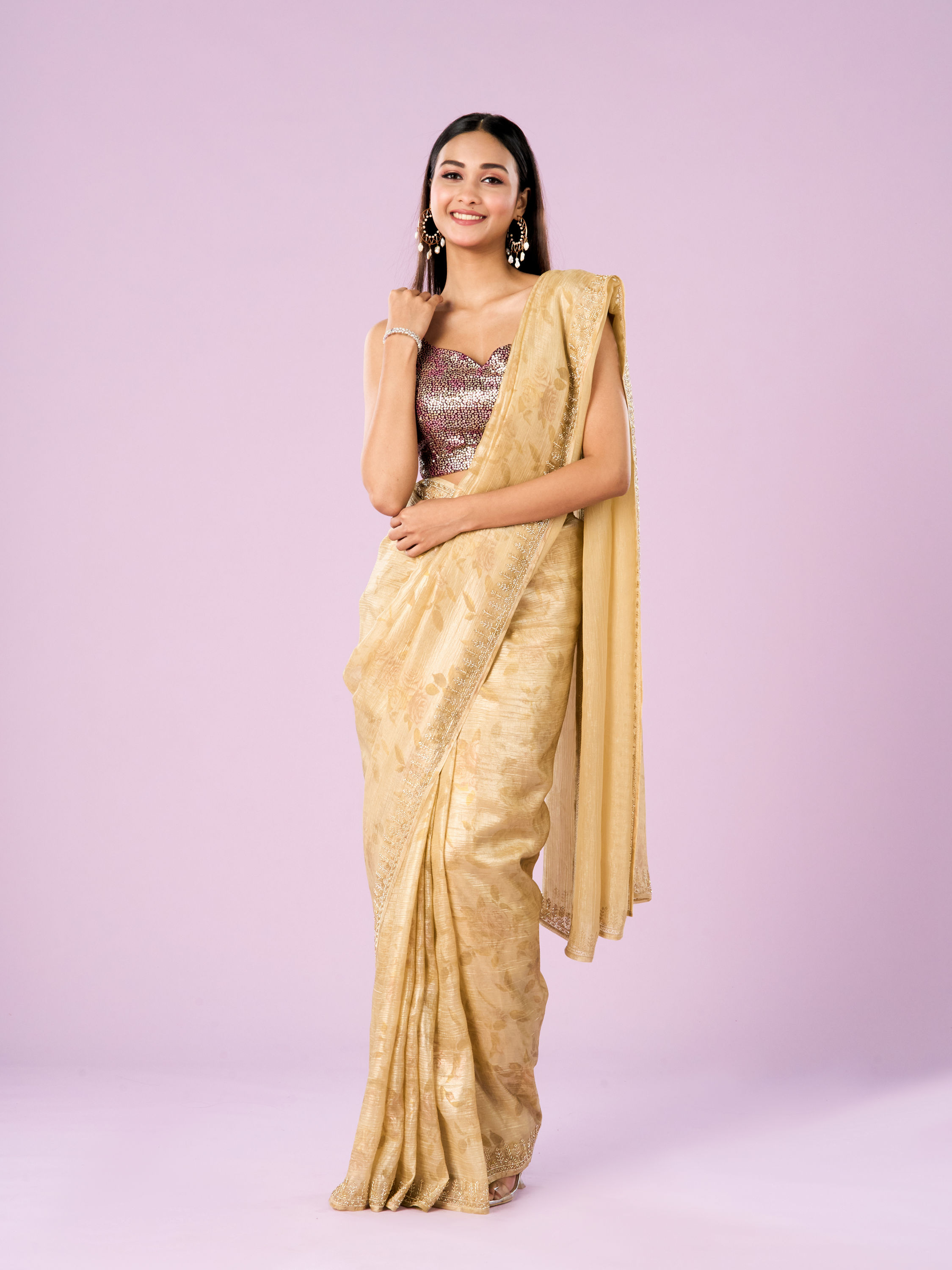 Mohey Women Sunshine Elegance Organza Saree