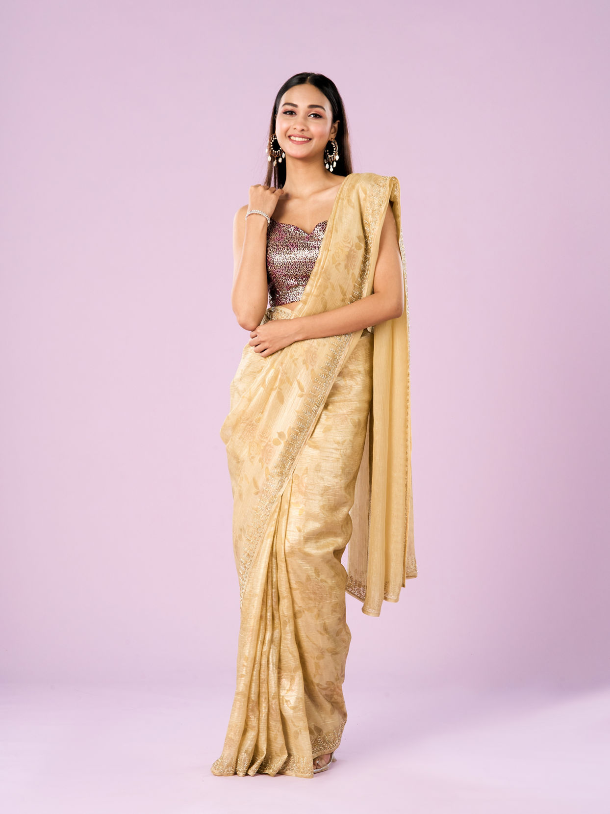 Mohey Women Sunshine Elegance Organza Saree