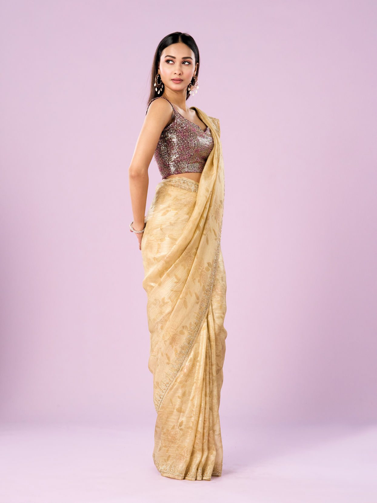 Mohey Women Sunshine Elegance Organza Saree