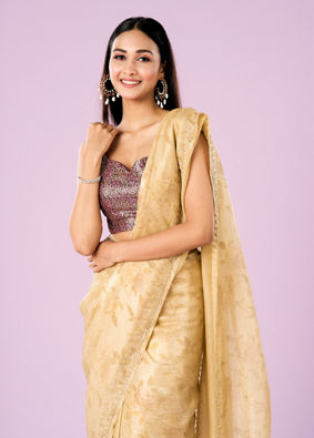 Mohey Women Sunshine Elegance Organza Saree