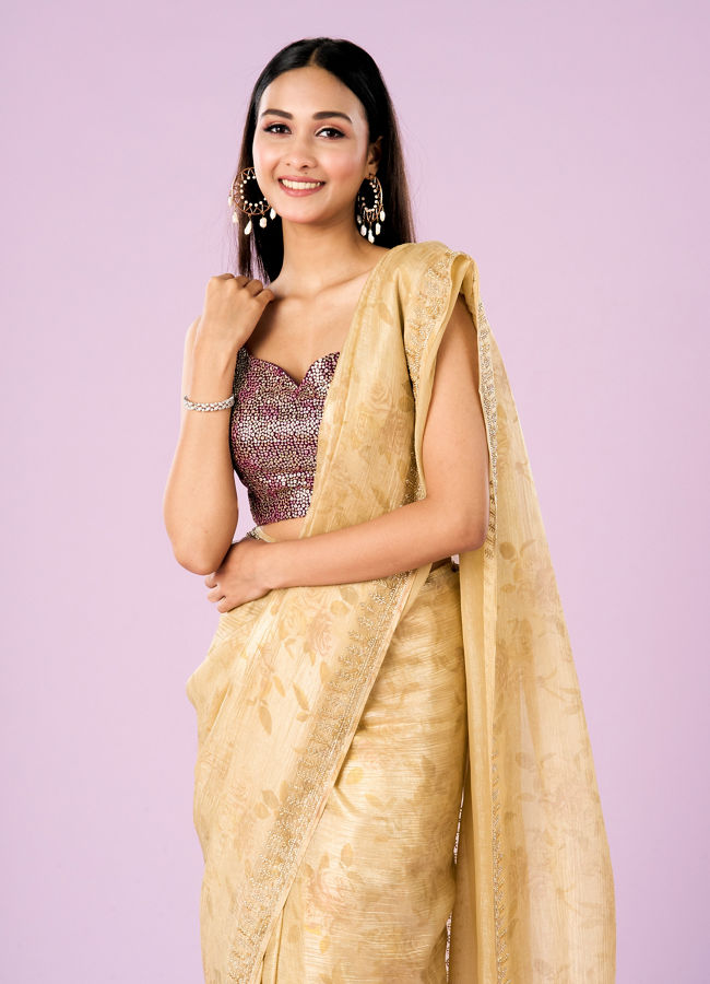 Mohey Women Sunshine Elegance Organza Saree