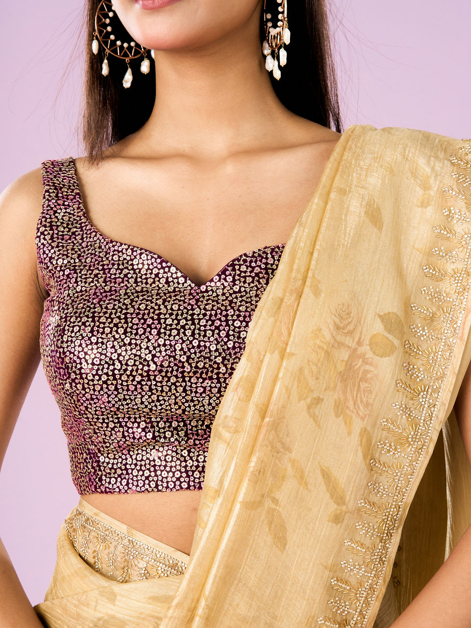 Mohey Women Sunshine Elegance Organza Saree