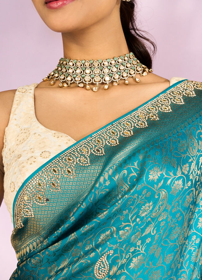 Mohey Women Emerald Enchantment Saree
