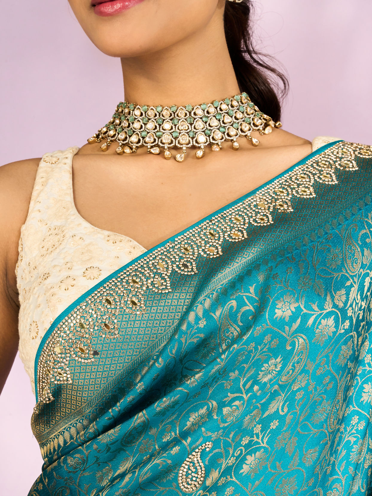 Mohey Women Emerald Enchantment Saree