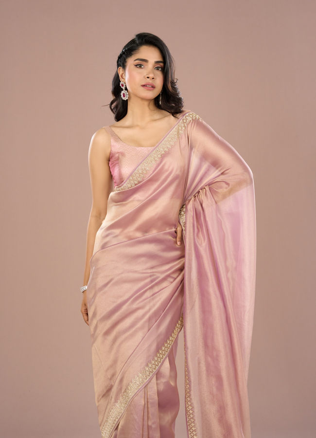 Mohey Women Organza Lilac Beauty Saree