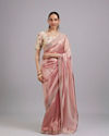 Mohey Women Dusty Pink Organza Saree