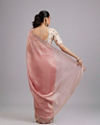 Mohey Women Dusty Pink Organza Saree