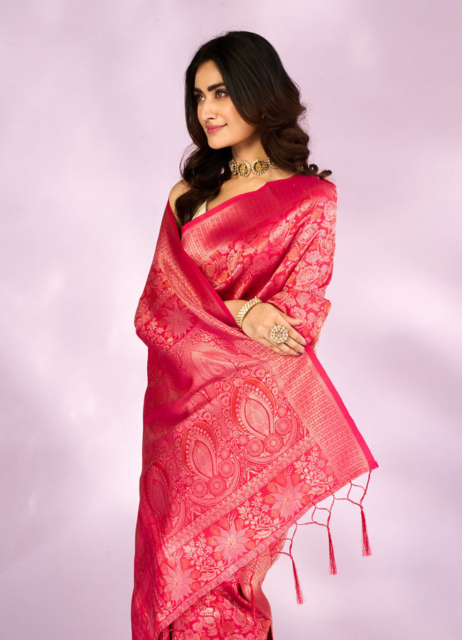 Mohey Women Magical Pink Celebration Saree
