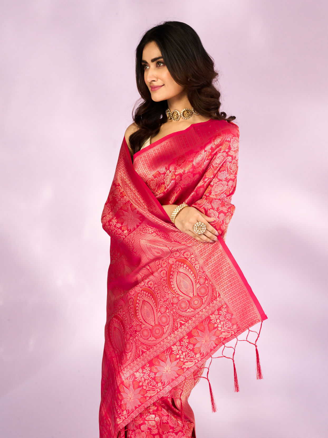 Mohey Women Magical Pink Celebration Saree
