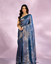 Mohey Women Indigo Blue Elegance Saree