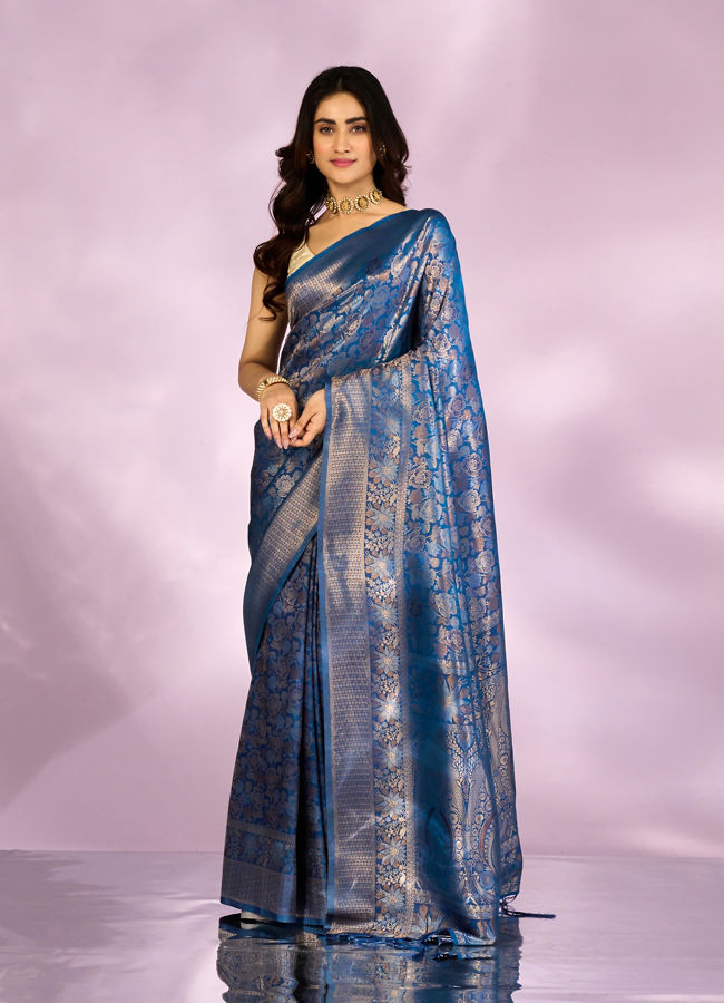Mohey Women Indigo Blue Elegance Saree