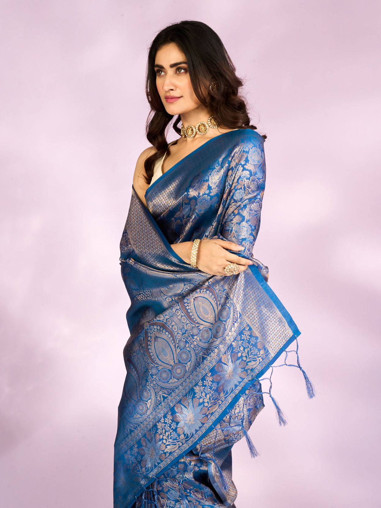 Mohey Women Indigo Blue Elegance Saree