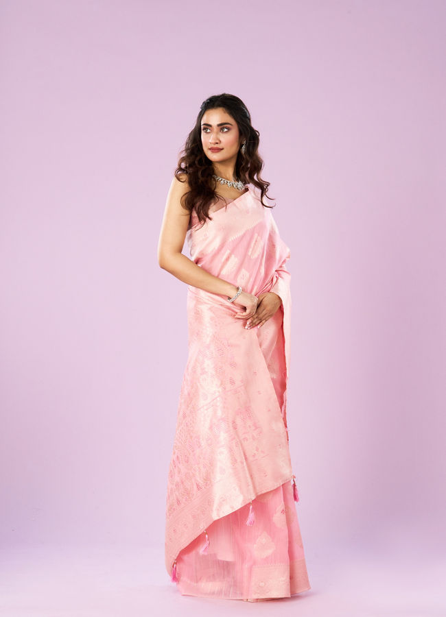Mohey Women Pink Elegance Saree