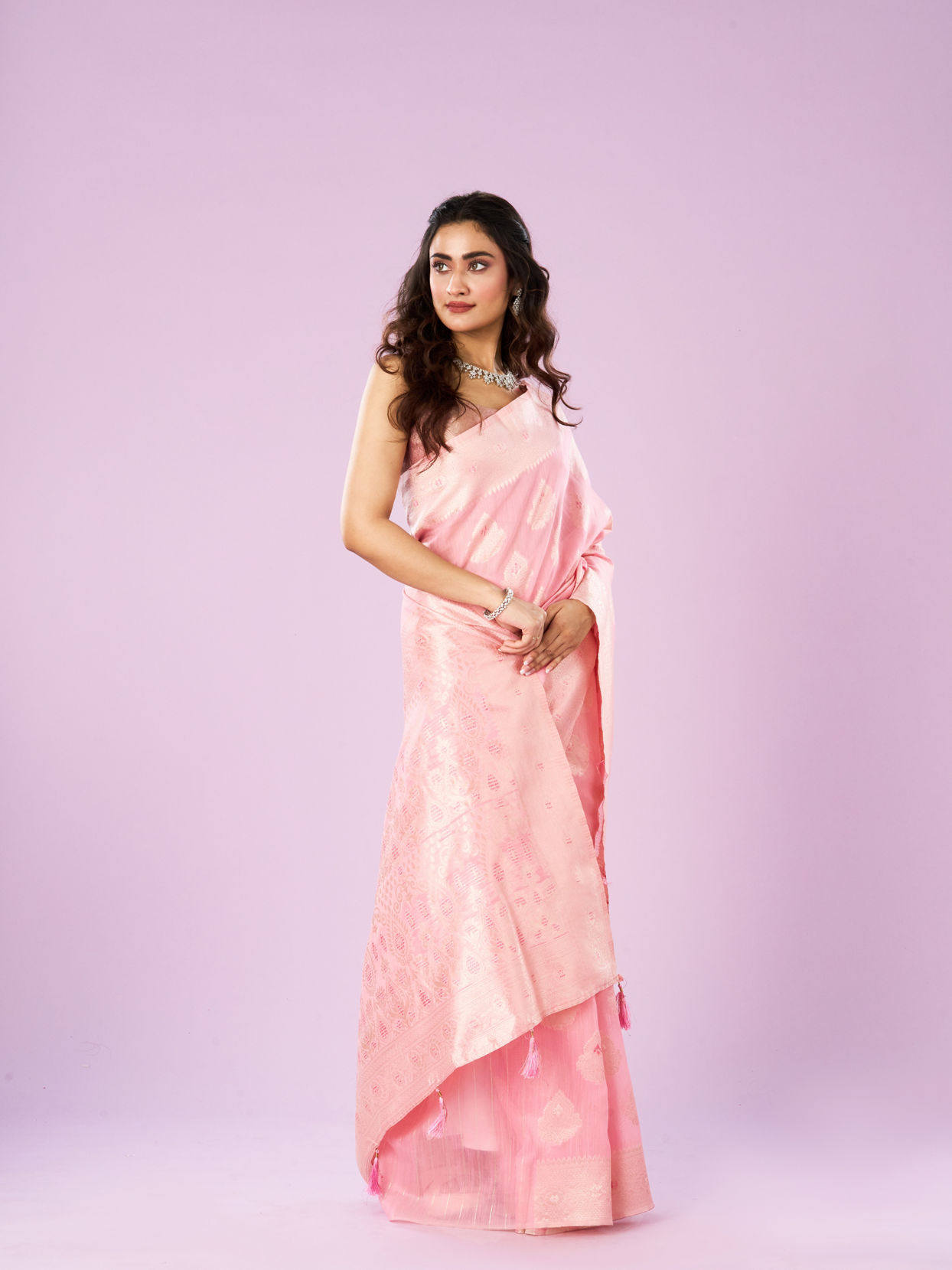 Mohey Women Pink Elegance Saree