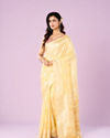 Mohey Women Glistening Light Yellow Saree
