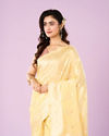 Mohey Women Glistening Light Yellow Saree