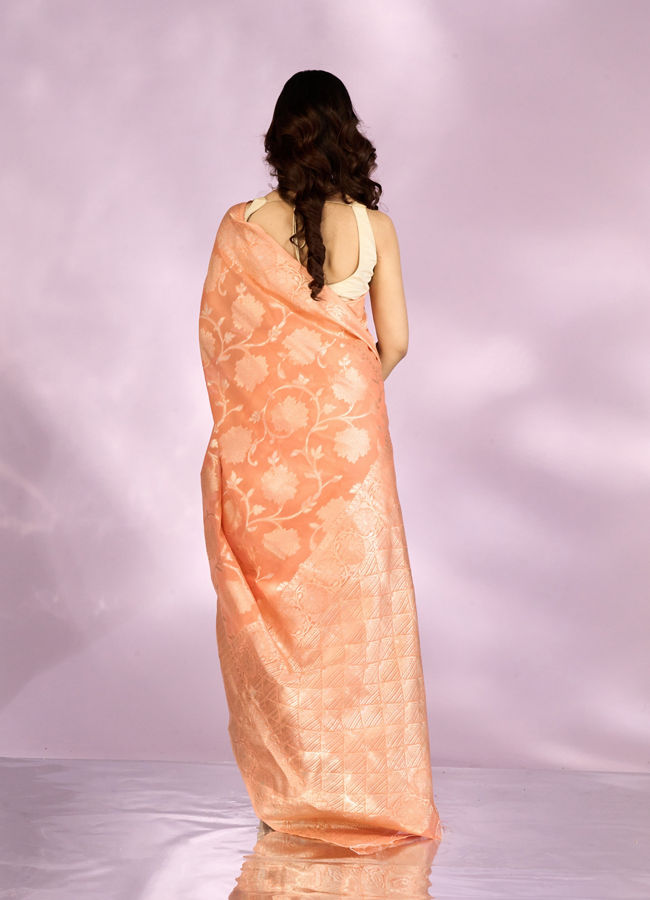 Mohey Women Celestial Orange Charm Saree