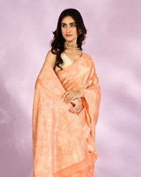 Mohey Women Celestial Orange Charm Saree