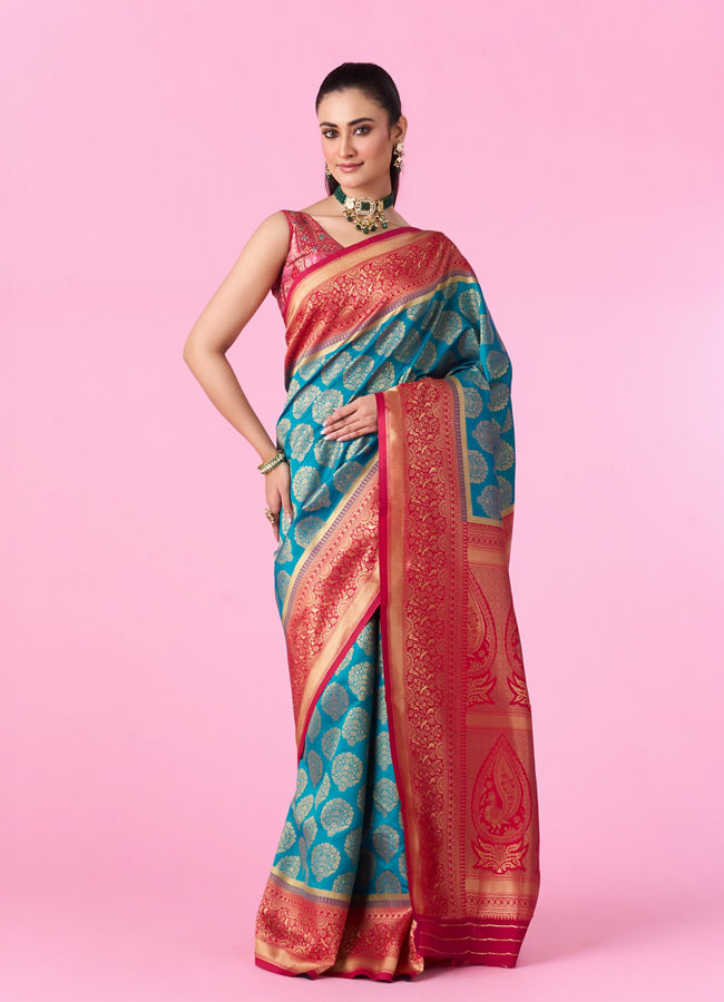 Mohey Women Radiant Blue Elegance Saree