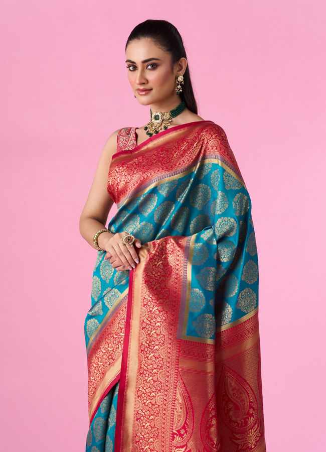 Mohey Women Radiant Blue Elegance Saree