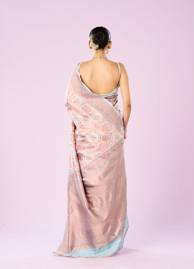 Mohey Women Light Blue Art Silk Saree